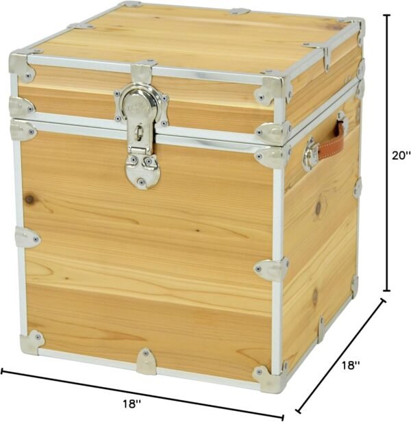 Rhino Trunk & Case Knotty Cedar Cube Trunk For Foot Locker Style & End of Bed Storage 18"x18"x20" - Image 6