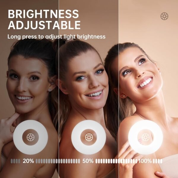 Hasipu Vanity Mirror with Lights and Bluetooth Speaker, 20"×26" Arched LED Makeup Mirror, Lighted Desktop Makeup Mirror with Lights, Smart Touch Control Dimmable 3 Modes Light White - Image 5