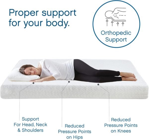 Cool Gel Memory Foam 8-Inch Mattress, CertiPUR-US Certified, Mattress in a Box, Twin, White - Image 4