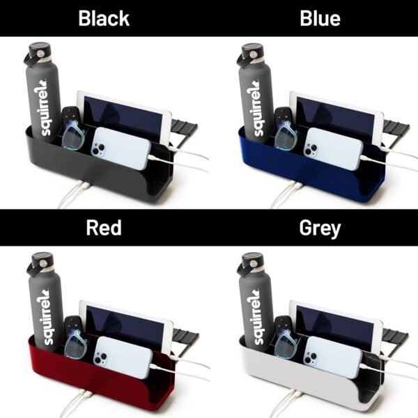 Squirrel-Bedside Perch for College Dorm Bunk Bed, Floating Organizer with USB-C & A Charging Ports, Small Spaces, Bedside Caddy & Nightstand,Dorm Room Decor, Modern designer dorms, Grey - Image 4