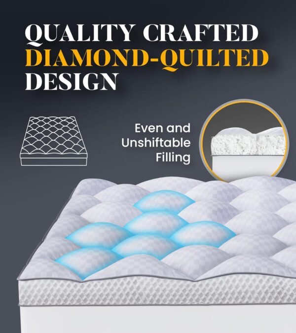 3 Inch Ultra-Fluffy Memory Foam Mattress Topper Twin XL for Back Pain, Extra Soft Pillow Top Twin XL Mattress Topper with 4X Support, Mattress Pad with Breathable Air Mesh Sides, 6-21'' Deep Pocket - Image 6