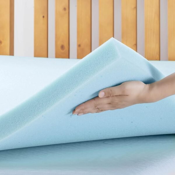 Best Price Mattress 2-inch Ventilated Gel Memory Foam Topper - Twin, Blue - Image 4