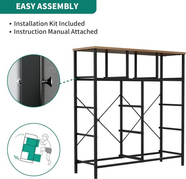 YITAHOME Dresser with 9 Drawers - Fabric Storage Tower, Organizer Unit for Bedroom, Living Room, Hallway, Closets - Sturdy Steel Frame, Wooden Top & Easy Pull Fabric Bins (Dark Grey) - Image 7