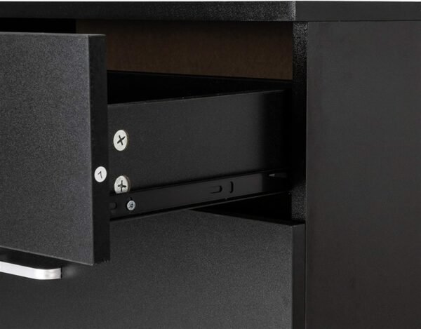 3 Drawer Nightstand, Black Night Stand for Bedroom, Modern 3 Drawer Dresser, Wood Bed Side Table/Night Stand with Drawers for Small Spaces, College Dorm, Kids' Room, Living Room 13" D X 26" W X 22" H - Image 9