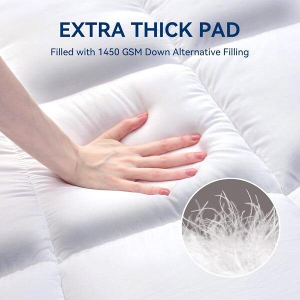 BDEUS Dual Layer 4 Inch Memory Foam Mattress Topper Twin XL Size for Dorm Room, 2 Inch Gel Memory Foam Plus 2 Inch Down Alternative Quilted Pillow Top Mattress Pad Cover,College Dorm Essentials,White - Image 5