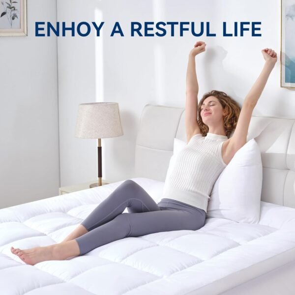 BDEUS Dual Layer 4 Inch Memory Foam Mattress Topper Twin XL Size for Dorm Room, 2 Inch Gel Memory Foam Plus 2 Inch Down Alternative Quilted Pillow Top Mattress Pad Cover,College Dorm Essentials,White - Image 8