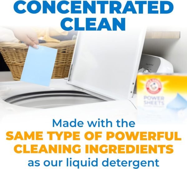 Arm & Hammer Power Sheets Laundry Detergent, Fresh Linen 50ct, up to 100 Small Loads (Packaging may vary) - Image 5