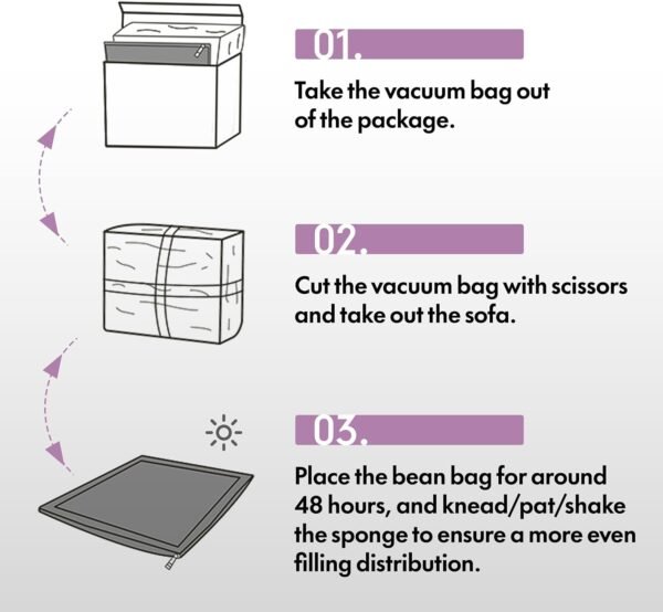 Giant Bean Bag Chair, Large Bean Bag Chairs for Adults, Convertible Bean Bag Bed, Big Beanbag Chair with Microfiber Cover, Huge Bean Bag Couch Sofa Floor Bed Mattress, Foam Filler (Black Queen) - Image 6
