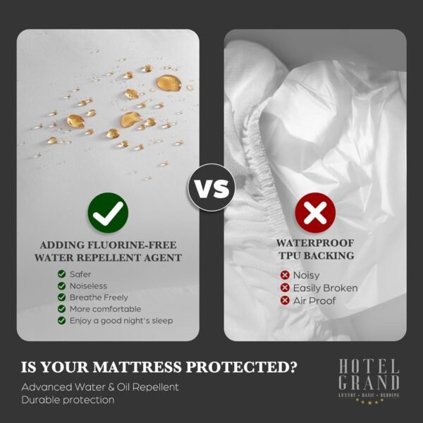 Hotel Grand Pillow Top Mattress Topper Twin Size - Waterproof Mattress Protector Quilted Fitted Mattress Pad Cover with 8-20 Inch Deep Pocket Down Alternative Fill (39x75 inch, White) - Image 4