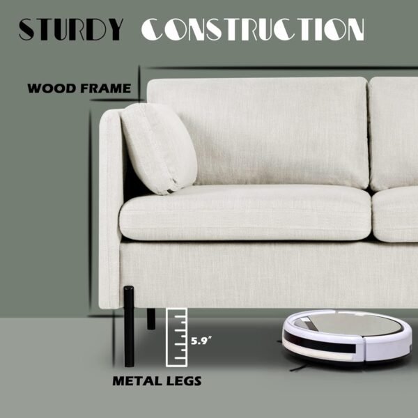 LINLUX Living Room Sectional Sofa Set, Modern Couches for Living Room, 2 Pcs Sofa & Loveseat Sets, Soft Linen Couch, Beige - Image 5