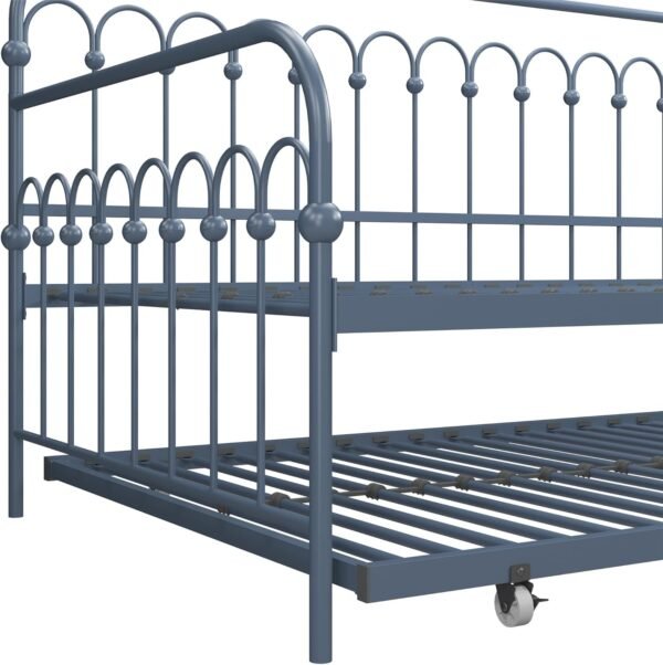 Novogratz Bright Pop Metal Daybed with Trundle, Twin, Stone Blue - Image 19