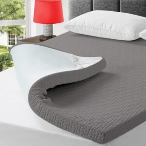 bedluxury 3 Inch Full Size Mattress Topper Gel Memory Foam, High Density Soft Foam Mattress Pad Cover for Pressure Relief, Bed Topper with Removable Breathable Cover,Grey