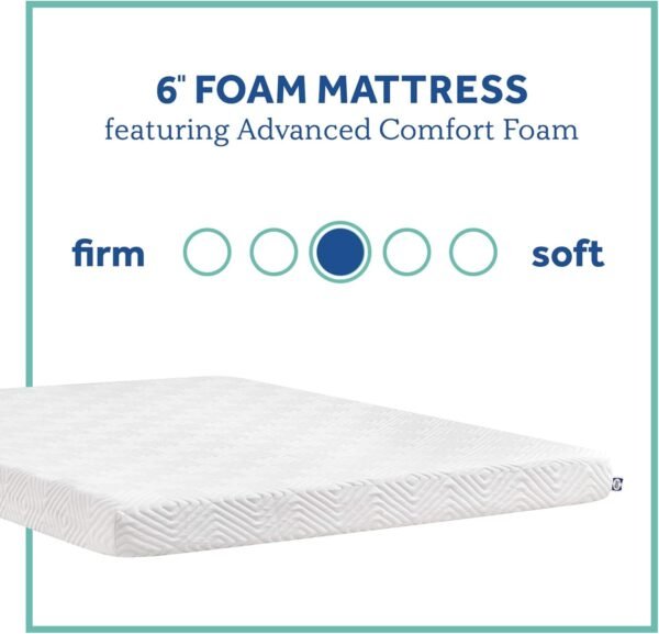 Sealy - Memory Foam Bed in a Box – 6 Inch, Low Profile, Medium Feel, Full Size, CertiPur-US Certified, White - Image 2