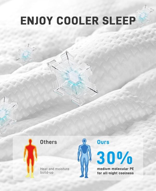 PERLECARE Dual Layer 3 Inch Memory Foam Mattress Topper Twin XL Size, 2 Inch Cooling Gel Memory Foam Plus 1 Inch Pillowtop Mattress Pad for Back Pain, CertiPUR-US Certified, PCMT11W-TXL3 - Image 4