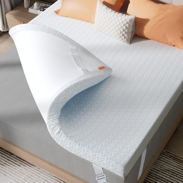 Maxzzz 3 Inch Queen Size Firm Mattress Topper, Cooling Gel Memory Foam Mattress Topper for Pressure Relief, Extra Firm Mattress Topper Non-Slip Design with Removable & Washable Cover, CertiPUR-US - Image 2