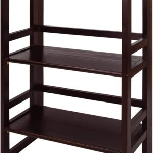 Casual Home 3-Shelf Folding Student Bookcase (20.75″ Wide)-Espresso