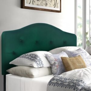 Joveco Upholstered Headboard Twin Size, Modern Adjustable Head Board with Durable Metal Legs, Fabric Button Tufted Headboard, Easy Assembly, Dark Green