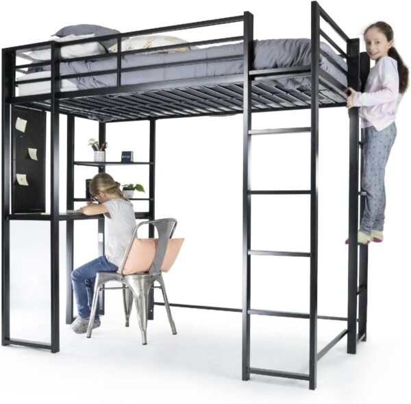DHP Abode Full Size Metal Loft Bed, Black - Image 14