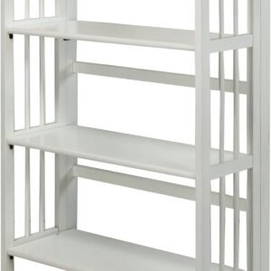 Casual Home 3-Shelf Folding Stackable Bookcase (27.5″ Wide)-White