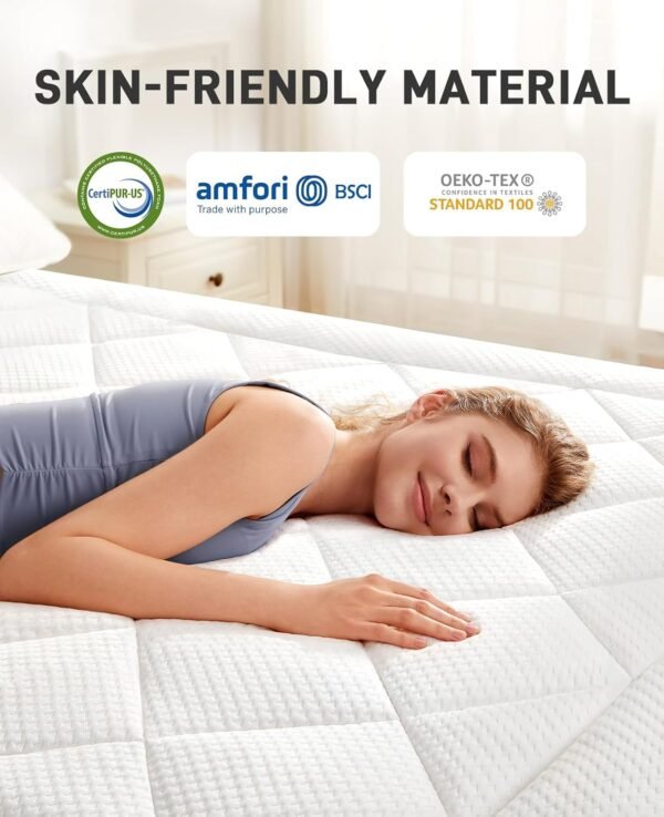 PERLECARE Dual Layer 3 Inch Memory Foam Mattress Topper Twin XL Size, 2 Inch Cooling Gel Memory Foam Plus 1 Inch Pillowtop Mattress Pad for Back Pain, CertiPUR-US Certified, PCMT11W-TXL3 - Image 5