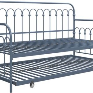 Novogratz Bright Pop Metal Daybed with Trundle, Twin, Stone Blue