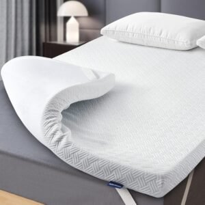Bomdaia 3 Inch Gel Memory Foam Mattress Topper Twin Size Cooling Mattress Pad Pressure Relief Bed Topper for Back Pain, High Density Bamboo Charcoal Firm Topper with Removable & Washable Cover