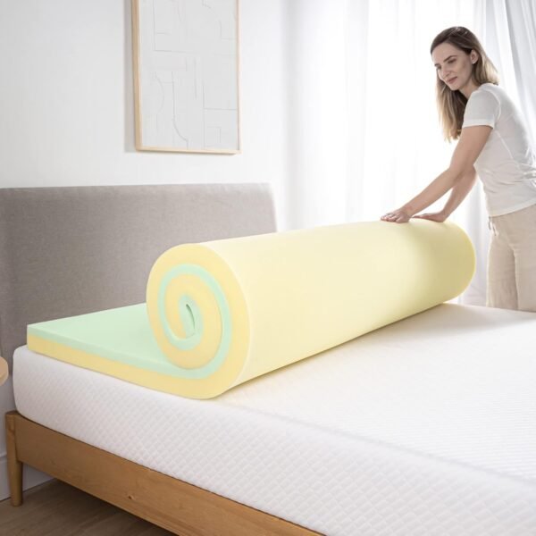 ZINUS 3 Inch Green Tea Memory Foam Mattress Topper, Pressure-Relieving Layers, CertiPUR-US Certified, Twin - Image 7