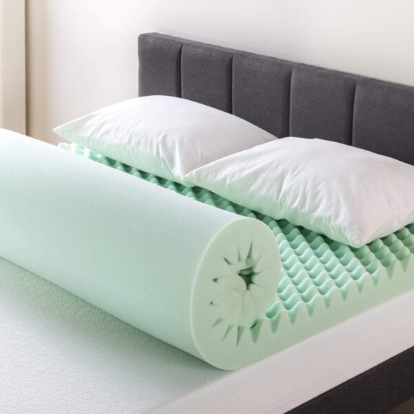 Best Price Mattress 4 Inch Egg Crate Memory Foam Mattress Topper with Calming Aloe Infusion, CertiPUR-US Certified, King - Image 3