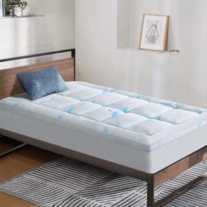 Mattress Topper Twin XL College Dorm,Viscose Made from Bamboo Extra Thick Mattress Pad 8-21″ Deep Pocket Soft Down Alternative Fill Mattress Protector Pillow Top Mattress Cover(39×80 Inches)
