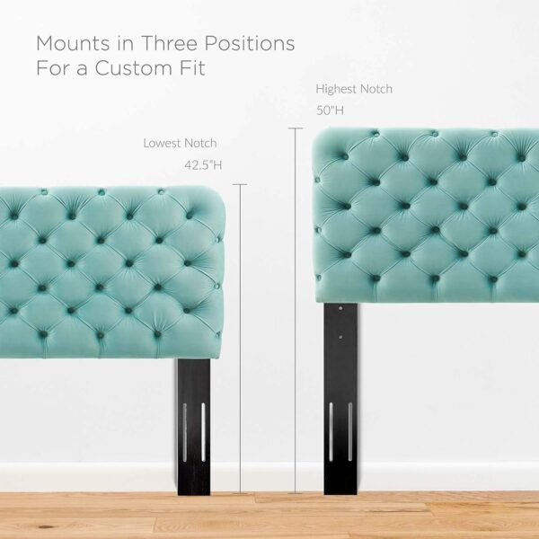 Modway Lizzy Tufted Performance Velvet Headboard in Mint, Twin - Image 2