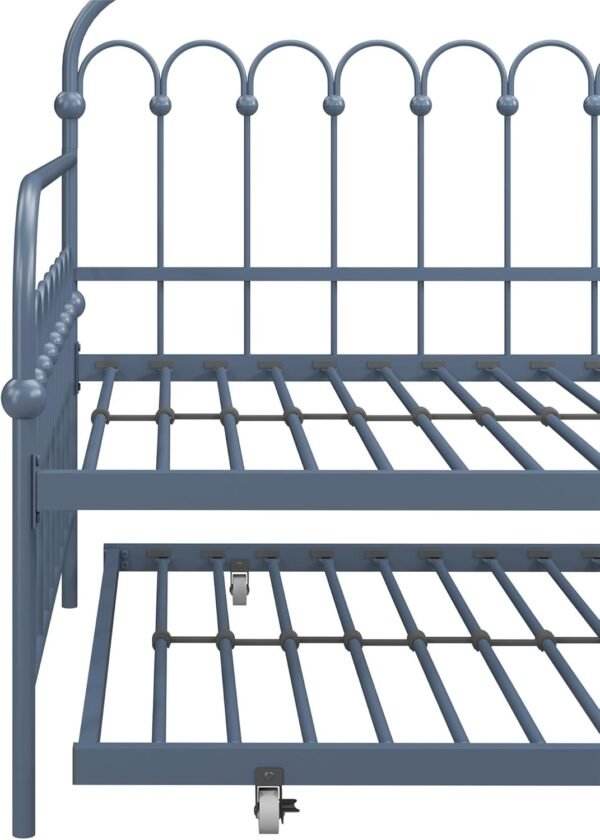 Novogratz Bright Pop Metal Daybed with Trundle, Twin, Stone Blue - Image 20