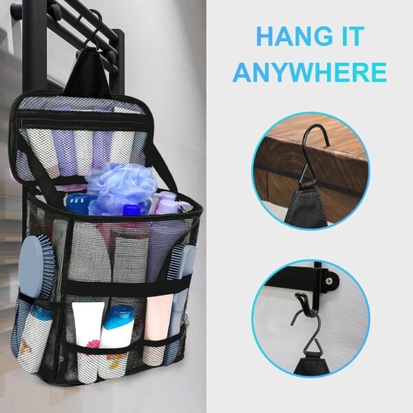 Dorm Room Essentials for College Students Girls Boys Guys, Large Capacity Mesh Shower Caddy Portable with Hanging Hook, Quick Dry Shower Bag for Camping, Beach Essentials, Birthday Gifts for Women Men - Image 5