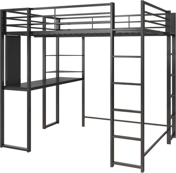 DHP Abode Full Size Metal Loft Bed, Black - Image 5