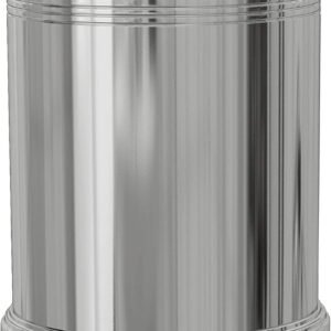 nu steel DR8MH Dual Ridge Collection Wastebasket Small Round Vintage Trash Can for Bathroom, Bedroom, Dorm, College, Office, 8.2″ x 11″ x 8.2″, Shiny Mirror Finish, Large