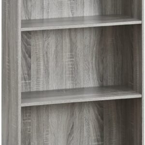 Furinno Basic 3-Tier Bookcase Storage Shelves, French Oak Grey
