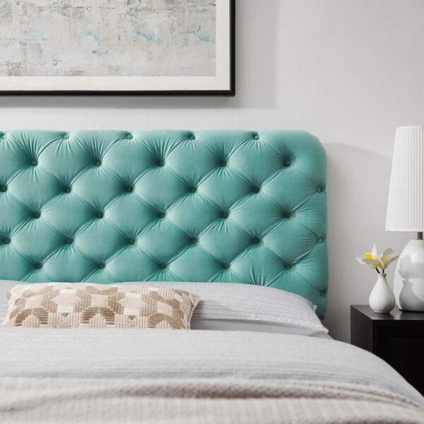 Modway Lizzy Tufted Performance Velvet Headboard in Mint, Twin - Image 7