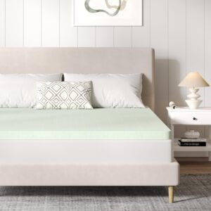 Novilla Twin Size Mattress Topper, 2 Inch Gel Memory Foam Twin Mattress Topper for Cool Night Sleep & Enhanced Comfort, CertiPUR-US Certified Foam, Green