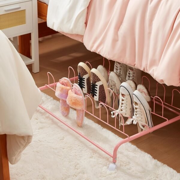 DormCo Suprima Underbed Shoe Holder with Wheels - White - Image 4