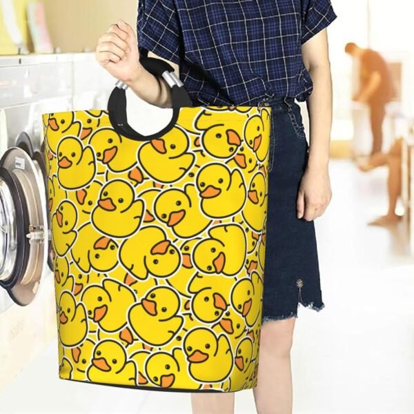 Cute Rubber Ducky Laundry Hamper Yellow Cartoon Ducks Storage Basket Toys Clothes Organizer Bin For Home Bathroom Bedroom Dorm Nursery, 52l - Image 7