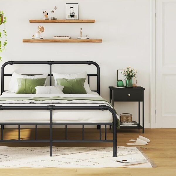Black Nightstand Set of 2,Night Stand Set 2 with Drawers,Small Nightstand with Storage Bedside Table for Bedroom, Dorm, Modern End Table - Image 2