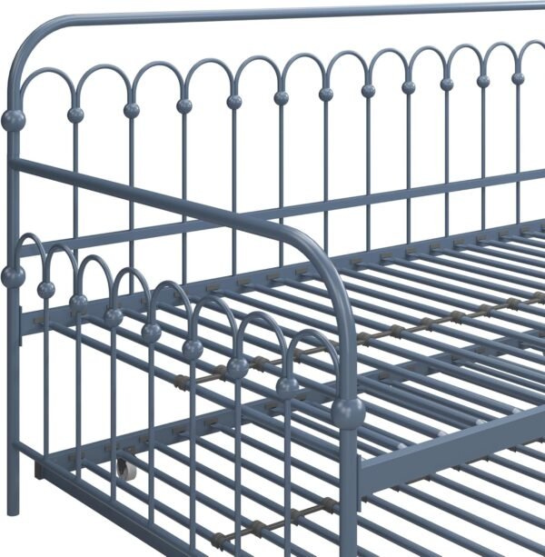 Novogratz Bright Pop Metal Daybed with Trundle, Twin, Stone Blue - Image 17