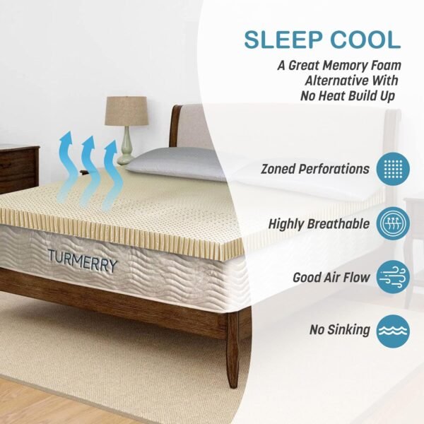 7 Zone Green Natural Organic Latex Mattress Topper Twin XL Size - 3 inch - Medium Firmness - GOLS Certified Latex Foam Bed Pad for College Dorm Room Durable and Breathable Zonal Support - Image 5