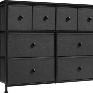 Sorbus Dresser with 8 Drawers – Chest Clothing Organizer Unit with Steel Frame Wood Top Knob Handle Easy Pull Fabric Bins – Large Storage Furniture for Bedroom, Hallway, Living Room, Nursery & Closet