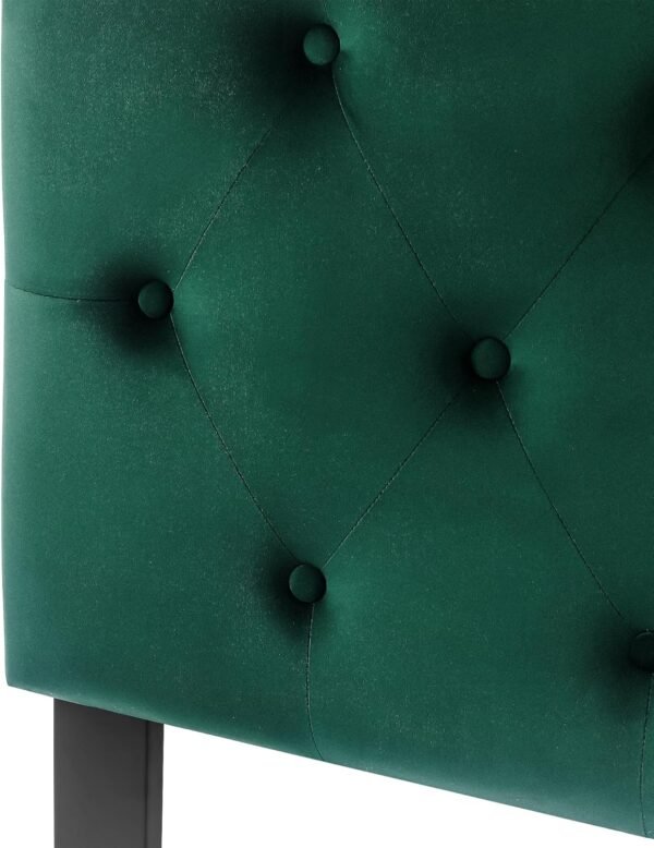 Joveco Upholstered Headboard Twin Size, Modern Adjustable Head Board with Durable Metal Legs, Fabric Button Tufted Headboard, Easy Assembly, Dark Green - Image 5