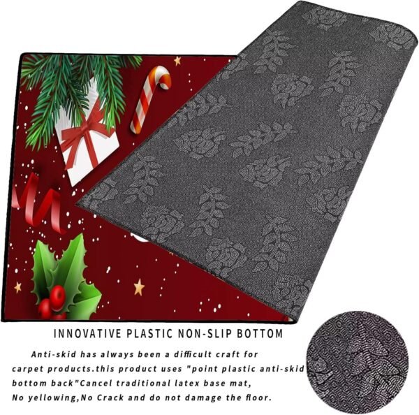 6' X 9' Christmas Rug Merry Xmas Door Mat Non-Slip Indoor Outdoor Front Door Doormat Living Room Bedroom Entrance Rug Happy Xmas Home Festive Decoration - Image 3