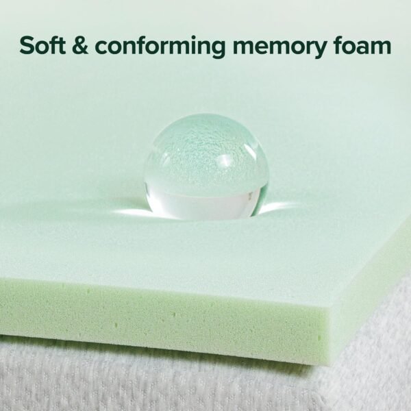 ZINUS 2 Inch Green Tea Memory Foam Mattress Topper, Smaller, More Convenient WonderBox Packaging, Pressure-Relieving Layers, CertiPUR-US Certified, Full - Image 3