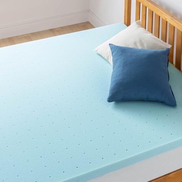 Best Price Mattress 2-inch Ventilated Gel Memory Foam Topper - Twin, Blue - Image 3