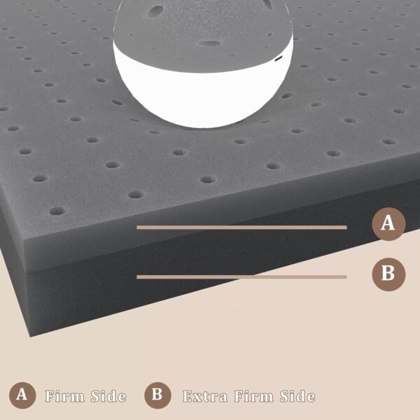 Sleepmax Extra Firm Mattress Topper Twin XL Size 4 Inch - Firm Memory Foam Mattress Topper for Pain Relief - Ventilated High Density Foam Bed Topper - No Odor, CertiPUR-US Certified - Image 5