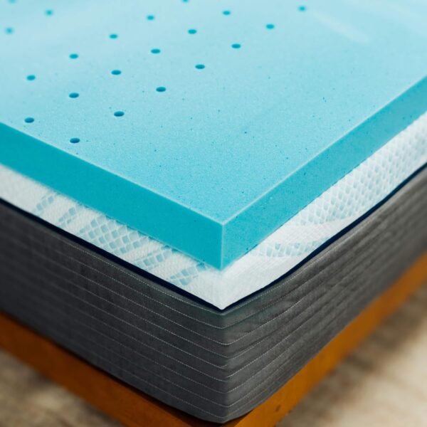 Clara Clark Memory Foam Mattress Topper, 3 Inch Twin XL Mattress Topper, Ventilated Design & Cooling Gel Infused Mattress Pads, College Dorm Room Essentials Cooling Mattress Topper Twin XL Size 3" - Image 9