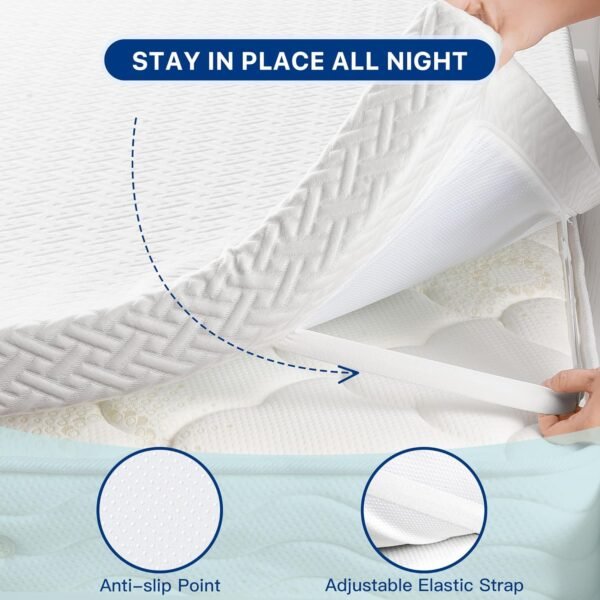 3 Inch Memory Foam Mattress Topper Twin XL Size, Gel-Infused Mattress Pad Cover for Back Pain,Bed Topper with Removable & Washable Bamboo Cover - Image 6